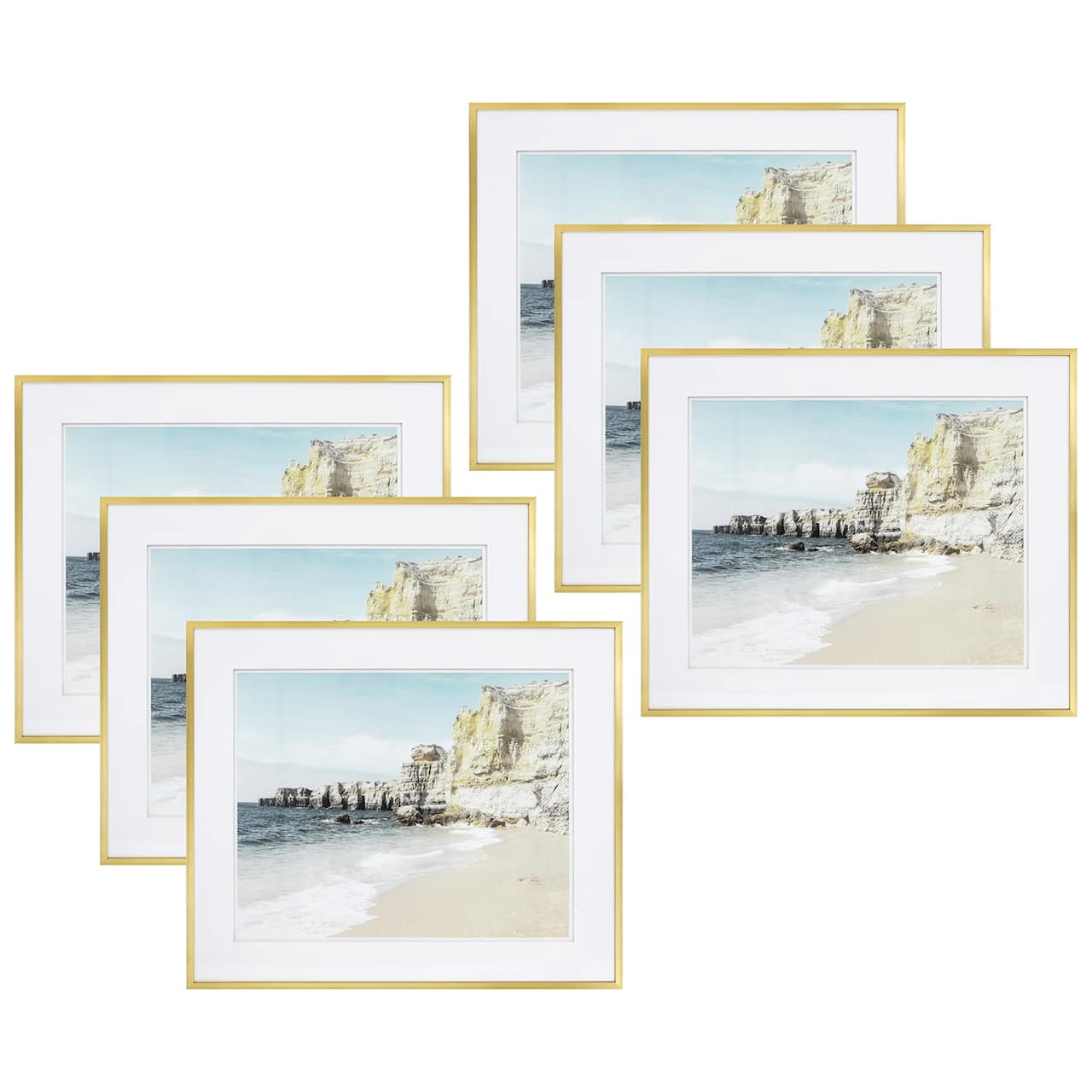 6 Pack: Gallery™ Gold Frame with Mat by Studio Décor®